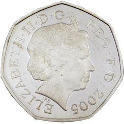 Pre-Owned 2005 UK Samuel Johnson's Dictionary 50p Proof Silver Coin - VAT Free