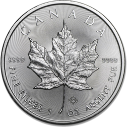 Pre-Owned Canadian Maple 1oz Silver Coin - Mixed Dates - VAT Free