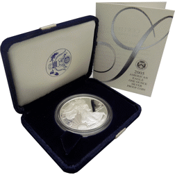 Pre-Owned 2005 USA Proof Eagle 1oz Silver Coin Boxed & Certificated - VAT Free