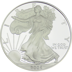 Pre-Owned 2005 USA Proof Eagle 1oz Silver Coin Boxed & Certificated - VAT Free