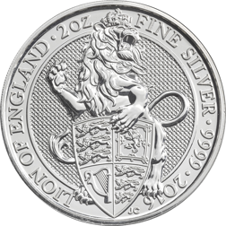 Pre-Owned 2016 UK Queen’s Beasts The Lion 2oz Silver Coin - VAT Free