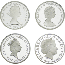 Pre-Owned 2013 The Queen's Portrait £5 Silver Proof 4 Coin Set - VAT Free