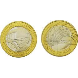 Pre-Owned 2006 UK Isambard Kingdom Brunel £2 Proof Silver 2-Coin Set - VAT Free