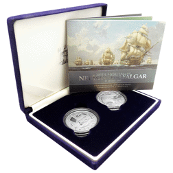 Pre-Owned 2005 UK Nelson and Trafalgar Proof Silver Crown 2-Coin Set - VAT Free
