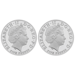 Pre-Owned 2005 UK Nelson and Trafalgar Proof Silver Crown 2-Coin Set - VAT Free