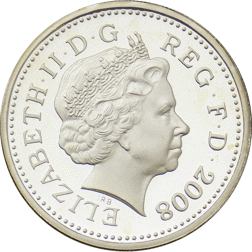 Pre-Owned 2008 UK £1 Proof Silver Coin - VAT Free