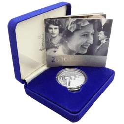 Pre-Owned 2006 UK Queen Elizabeth II 80th Birthday Proof Silver Crown - VAT Free