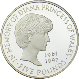 Pre-Owned 1999 UK Princess Diana Memorial Proof Silver Crown - VAT Free