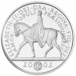 Pre-Owned 2002 UK Golden Jubilee Proof Silver Crown Coin - VAT Free