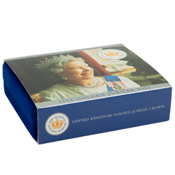 Pre-Owned 2002 UK Golden Jubilee Proof Silver Crown Coin - VAT Free