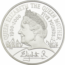 Pre-Owned 2000 UK The Queen Mother Centenary Year £5 Proof Silver Coin - VAT Free