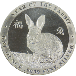 Pre-Owned UK Rabbit 1oz Silver Round (Baird & Co.)