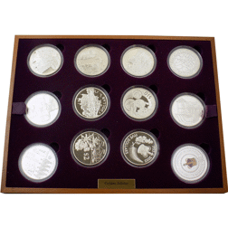Pre-Owned 2002 and 2003 UK Golden Jubilee Silver Proof Crown 24-Coin Collection - VAT Free