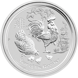 Pre-Owned 2017 Australian Lunar Rooster 1kg Silver Coin - VAT Free