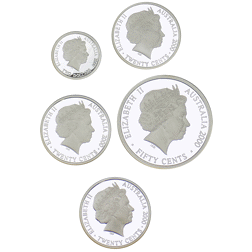 Pre-Owned 2000 Australian Coins of the 20th Century Monarchs 5 Silver Proof Coin Set - VAT Free
