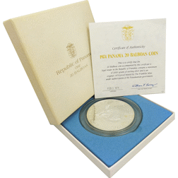 Pre-Owned 1974 Panama 20 Balboas Proof Silver Coin - VAT Free