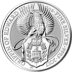 Pre-Owned 2017 UK Queen’s Beasts The Griffin 2oz Silver Coin - VAT Free