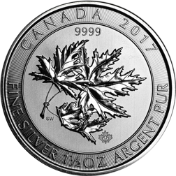 Pre-Owned 2017 Canadian SuperLeaf 1.5oz Silver Coin - VAT Free