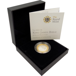 Pre-Owned 2011 UK King James Bible £2 Proof Silver Coin - VAT Free