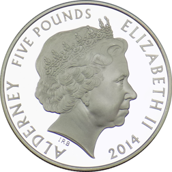 Pre-Owned 2014 Alderney 70th Anniversary of D-Day £5 Proof Silver Coin - VAT Free
