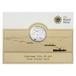 Pre-Owned 2014 UK 'Outbreak' £20 Silver Coin - Carded - VAT Free