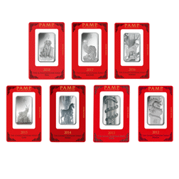 Pre-Owned PAMP Lunar 1oz Silver 7 Bar Collection