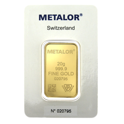 Metalor Stamped 20g Gold Bar