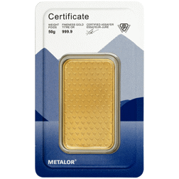 Metalor Stamped 50g Gold Bar