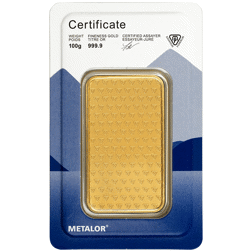 Metalor Stamped 100g Gold Bar