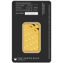 Perth Mint 1oz Gold Bar in Assay