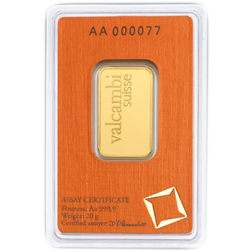 Valcambi 20g Stamped Gold Bar