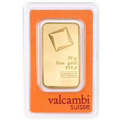 Valcambi 50g Stamped Gold Bar