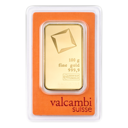 Valcambi 100g Stamped Gold Bar