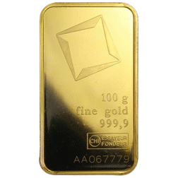 Valcambi 100g Stamped Gold Bar