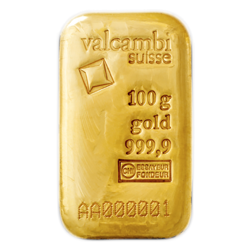 Valcambi 100g Cast Gold Bar
