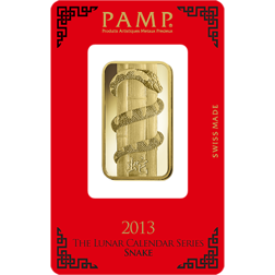 Pre-Owned 2013 PAMP Lunar Snake 1oz Gold Bar