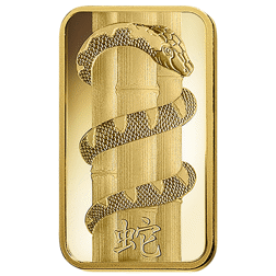 Pre-Owned 2013 PAMP Lunar Snake 1oz Gold Bar