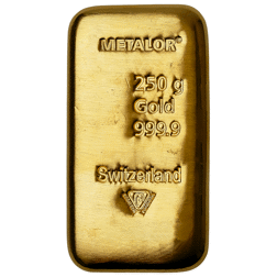 Metalor 250g Gold Cast Bar
