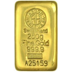 Heraeus 250g Gold Cast Bar