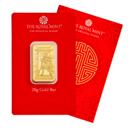 Pre-Owned Royal Mint Guan Gong 20g Gold Bar