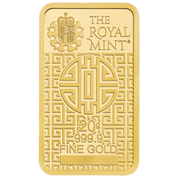 Pre-Owned Royal Mint Guan Gong 20g Gold Bar