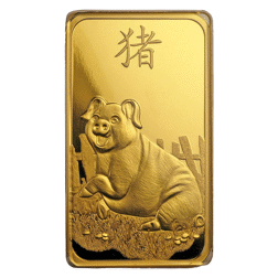Pre-Owned 2019 PAMP Lunar Pig 1oz Gold Bar