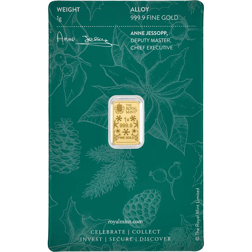 The Royal Mint Christmas Tree 1g Gold Bar