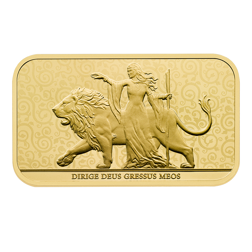 The Royal Mint Una and the Lion 1oz Stamped Gold Bar