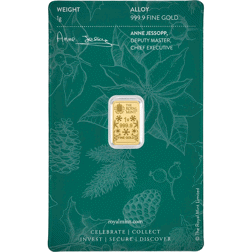 Pre-Owned The Royal Mint Christmas Tree 1g Gold Bar