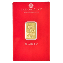 Pre-Owned The Royal Mint Britannia Henna 5g Gold Bar