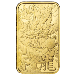 Pre-Owned Argor-Heraeus 2024 Lunar Dragon 5g Stamped Gold Bar