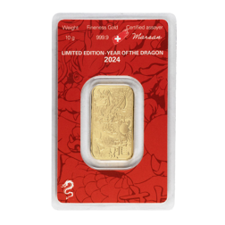Pre-Owned Argor-Heraeus 2024 Lunar Dragon 10g Stamped Gold Bar