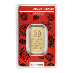 Pre-Owned Argor-Heraeus 2024 Lunar Dragon 10g Stamped Gold Bar