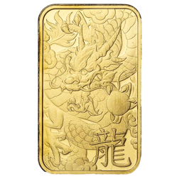 Pre-Owned Argor-Heraeus 2024 Lunar Dragon 10g Stamped Gold Bar